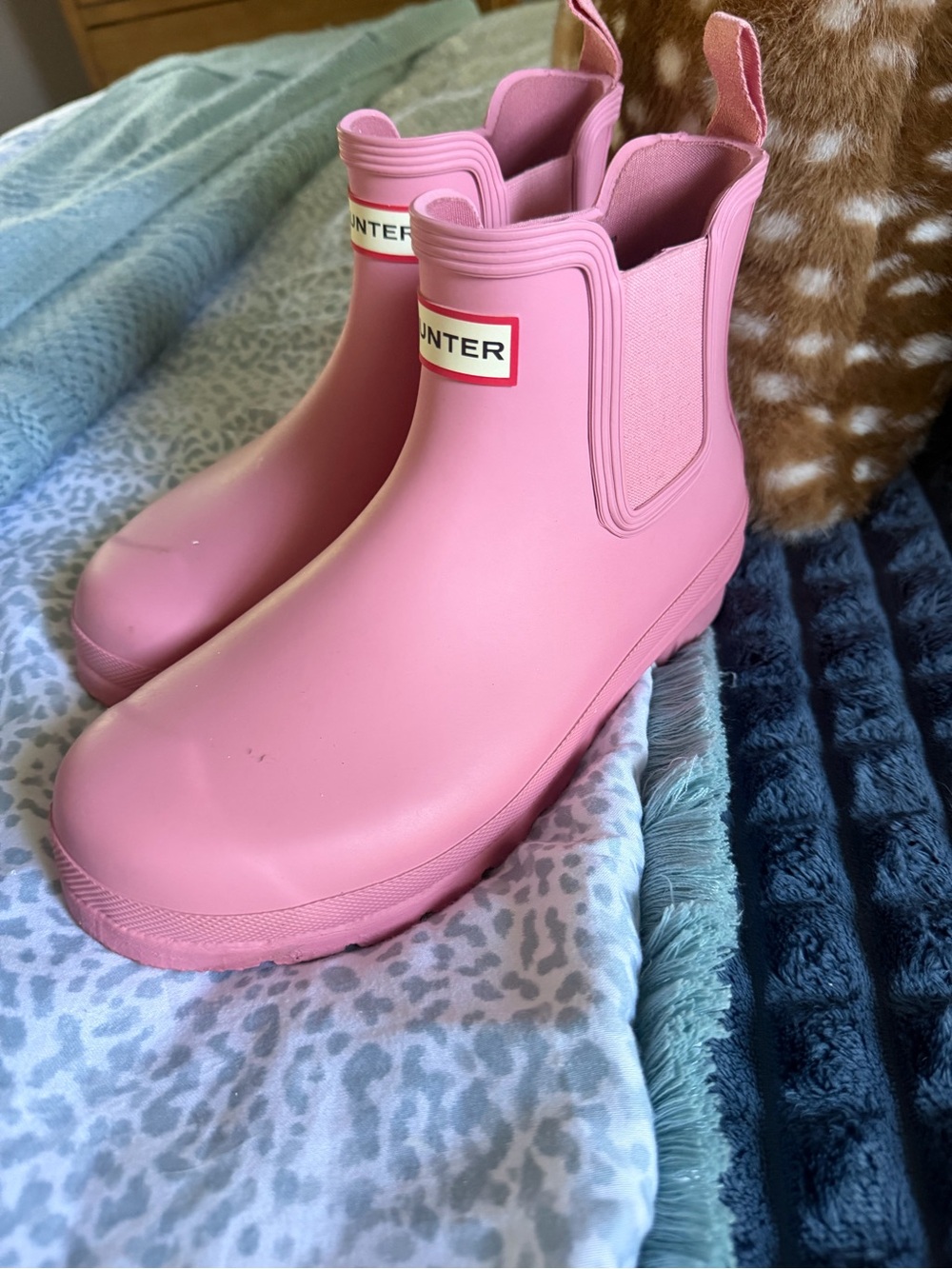 Classic Hunter Women's Chelsea Rain Boots waterproof Dusty Pink size 8 - Picture 3 of 7